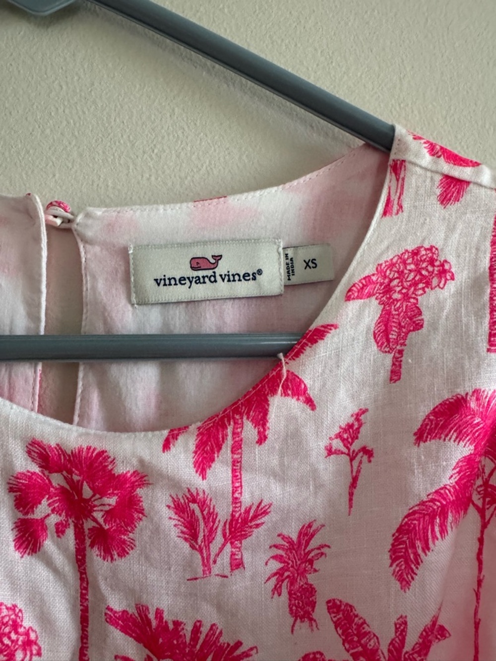 Vineyard Vines Palm Trees Smocked Linen Dress XS - Picture 2 of 3